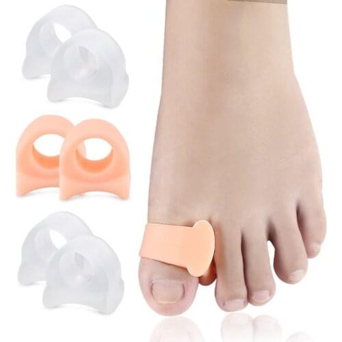 2Pcs Silicone Foot Finger Toe Separator Adjuster Hallux Valgus Pedicure Corrector Feet Care Bunion Bone Thumb finger Protector