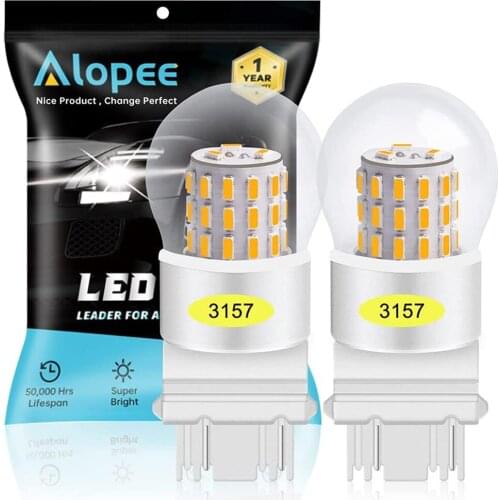 2-Pack 3157 4157 3057A 3156 AK-3014 39 SMD LED Light Amber / Yellow 12V DC Car Turn Signal Lights Tail Backup Bulb Parking Lamps