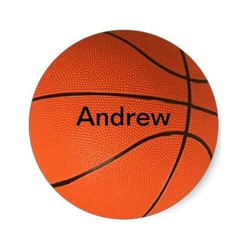 3.8cm Personalized with Your Name Basketball Stickers