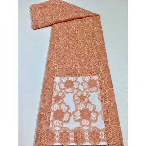 5yards/pc) Attractive flowers embroidered French net lace peach African tulle party lace fabric with sequins 6 colros FZZ061