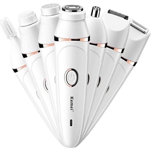 Professional wet dry 7in1 epilator facial eyebrow device face epilator machine electric leg depilatory facial grooming kit
