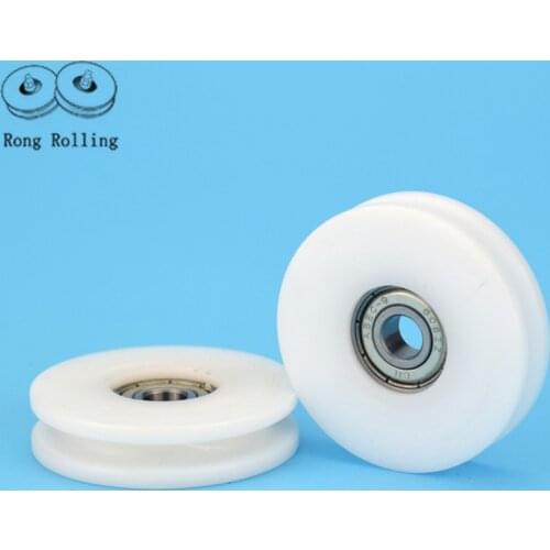 8*50*12U 2 inch U-groove sliding door or window nylon roller/wheel/pulley diameter 50mm, thickness 8mm, 608RS bearing inner 8mm