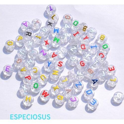 DIY Jewelry Making Accessory Round Shaped Spacer Multi Color Painted Acrylic Letter Beads Gelittering 10MM Character Findings