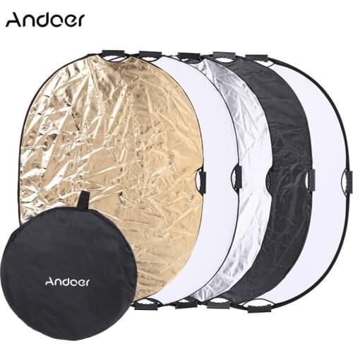 Andoer 90 * 120cm 5in1 Round Collapasible Multi-Disc Portable Circular Photo Photography Studio Video Light Reflector