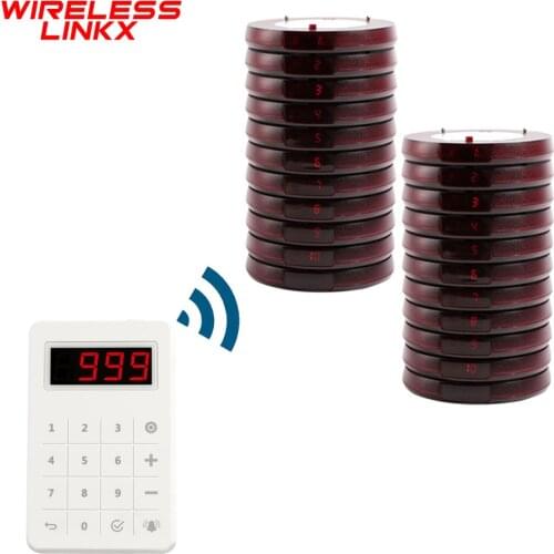 Wirelesslinkx Wireless Restaurant Pager Guest Paging System with Touch Keypad For Cafe Church PET Hospital Food Court