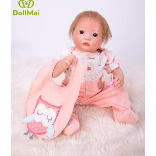 Dollmai 20"50cm bebe realista menina doll reborn lifelike girl reborn babies silicone dolls toys for children xmas gift bonecas
