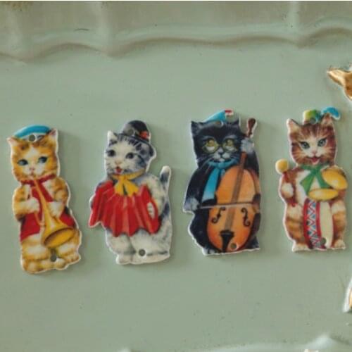 Band cat 2 price, antique sticker cat pattern resin patch (upper and lower punch)