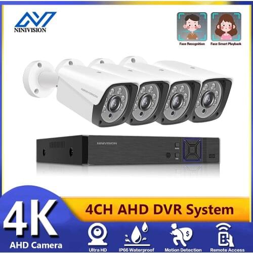 4K Ultra HD Video Surveillance Camera Kit 4X 8MP 4ch H265 DVR Night Vision Out Door Wate Proof SIMICAM Cctv Security System