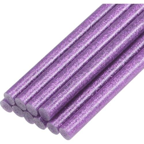 Uxcell Mini Hot Glue Sticks for Glue Gun 0.27-inch x 4-inch Light Purple Glitter 10pcs
