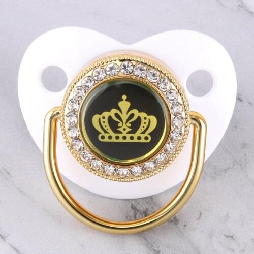 Baby Boy Girl Royal Crown Jewelry Rhinstones Crystal Pacifier Goergeous Luxury Baby Dummy Soother Perfect Infant Shower Gift
