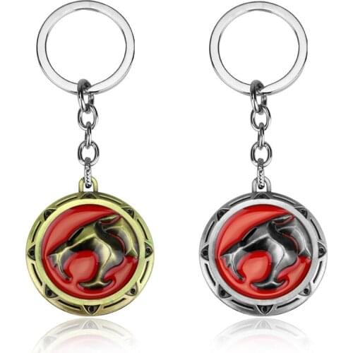 Movie Cartoon Thundercats Figure Toy Round Keychain High Quality Key Chains Car Keyring Lovers Jewelry Movie Fans the best gift