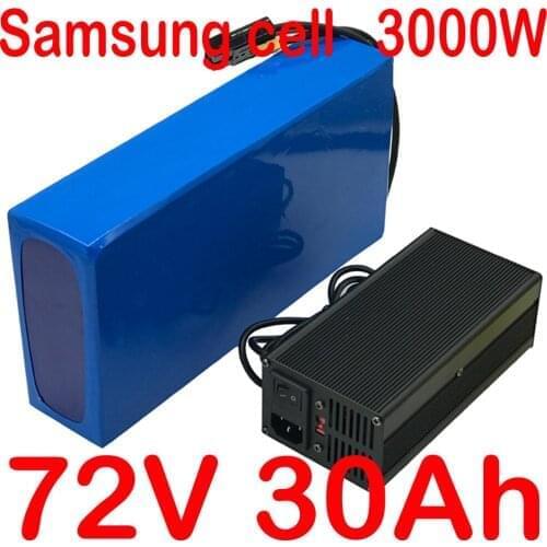 Free Tax 72V Battery Pack 72V 20Ah 22Ah 25Ah 30Ah E-Bike Lithium Battery Pack 72V 2000W 2500W 3000W Electric Bike Scooter Motor