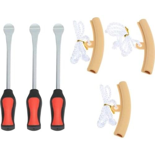 LAMJAD Tire Lever Tool Spoon + Wheel Rim Protectors Tool Kit for Motorcycle Bike Tire Changing Removing Tire Lever Tool