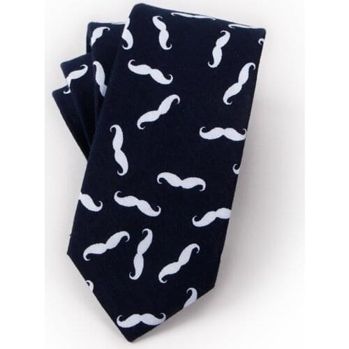 Fashion Little Beard Tie For Men Pattern Bowtie Leisure Black White Navy Blue Cotton 6cm Width Lovely Leisure Mens Tie