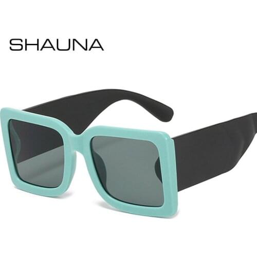 SHAUNA Retro Oversized Wide Legs Women Square Gradient Sunglasses Brand Designer Men Contrast Color Sun Glasses Shades UV400