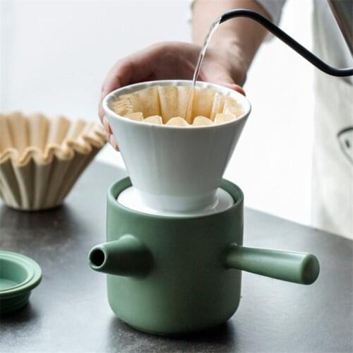 Hand Brew Coffee V60 Filter Drip Coffee Filter Pot Set Ceramic Drip Filter Portable Sharing Pot Coffee Filter Cup Coffeeware