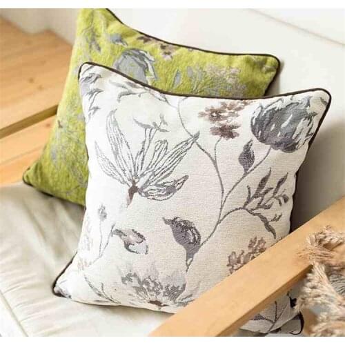 45x45cm simple vintage jacquard flowers pillowcase office sofa cushion cover cotton linen lumbar pillow cover backrest