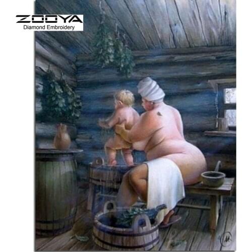 NEW 3D DIY Diamond Painting Cross Stitch Maternal Love Bathe Crystal Needlework Diamond Embroidery Full Diamond Decorative BJ429