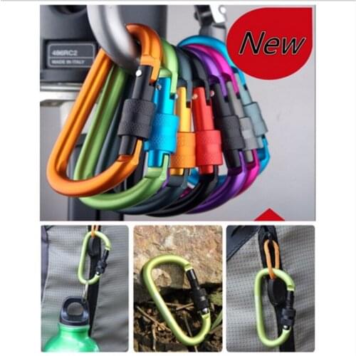 New Aluminium Alloy Carabiner Backpack Buckle Camping Hiking Gear Stainless steel Mini Carabiner Wrench Keychain buckle