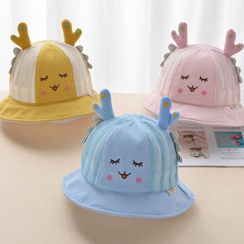Cartoon 3D Deer Bucket Hat Toddler Kids Baby Boys Girls Sun Hat Outdoor Beach Sunshade Children Hats Caps Casquette Enfant 2021