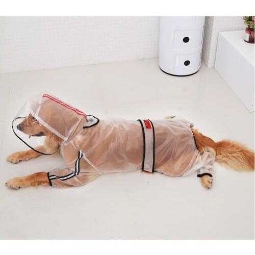 Dog Raincoat Pet Dog Large Dog Hooded Raincoat Transparent Raincoat
