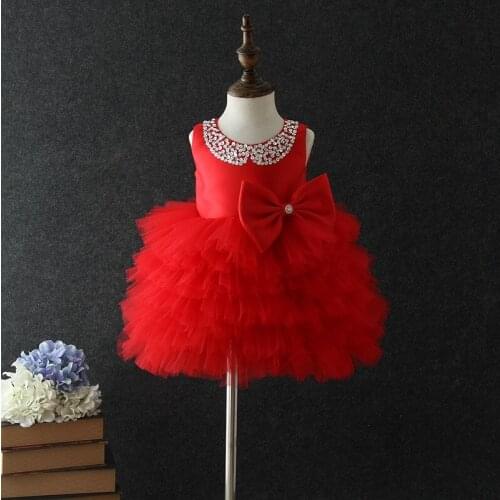 Baby girl dress big bow cake fluffy cute princess dress full moon dress fancy party dress girl dress party dress baby clothes