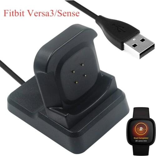 USB Charger Stand For Fitbit Versa 3 / Sense Fast Charging Cable Dock Wired Charger Adapter for Fitbit Versa 3 Watch Accessories