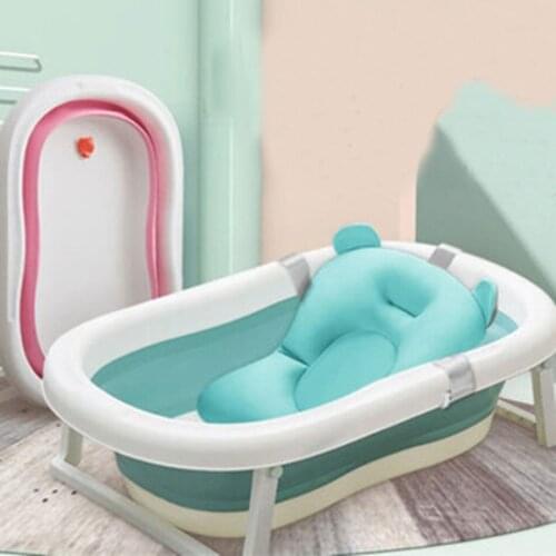 Portable Baby Bath Tub Pad Infant Non-Slip Bathtub Mat Newborn Baby Safety Security Bath Seat Cushion Shower Seat Accessories