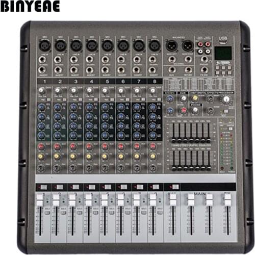 1300W RMS PMR860 Professional Power Sound DJ Mixer 8 Channels Mezcladora DJ Mikser Mischer With Record Function