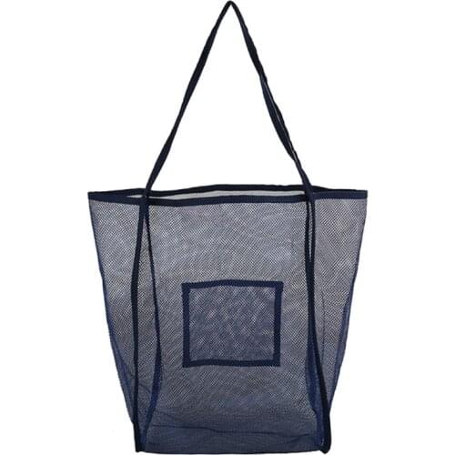 Mesh Beach Bag, Extra Large Beach Toy Bag and Backpack for Holding Beach Toys Towel Super Market Grocery Picnic Bag 066C