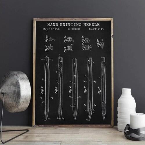 Sewing Needle Patent Prints Sewing Wall Art Posters Craft Room Decor Vintage Blueprint Canvas Painting Gift idea Wall Decor