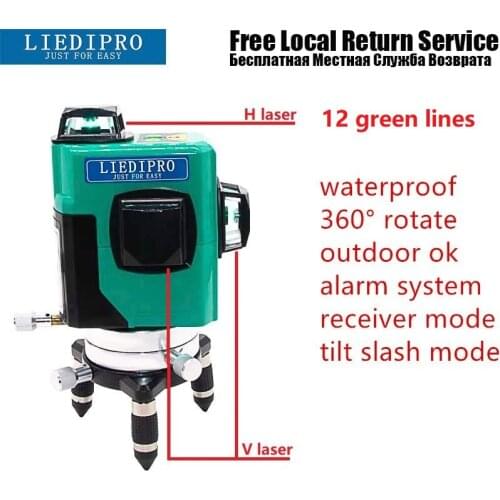 3D Lines Level Laser Self-Leveling 360 Horizontal And Vertical Cross Super Powerful Green Laser Beam Line Laser Level Outdoor