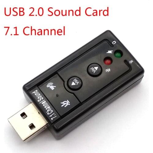 Mini External USB 2.0 Sound Card 7.1 Channel 3D Virtual 12Mbps Audio Mic Speaker Adapter Microphone 3.5mm Jack Stereo Headset