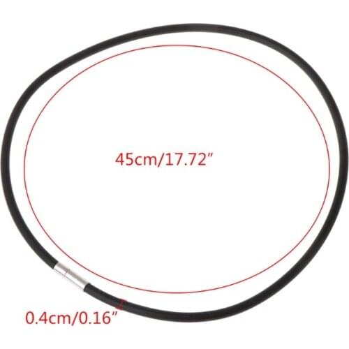 10pcs DIY Necklace Rope Cord Rubber Black Jewelry Making With Clasp Gift Fashion