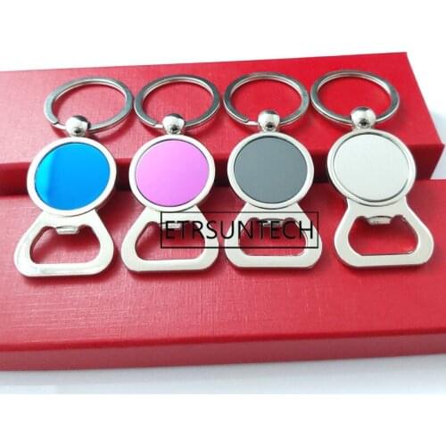 100pcs DIY Photo Gourd Shaped Metal Beer Bottle Opener Keychain Keyring Opener for Wedding Party Gift