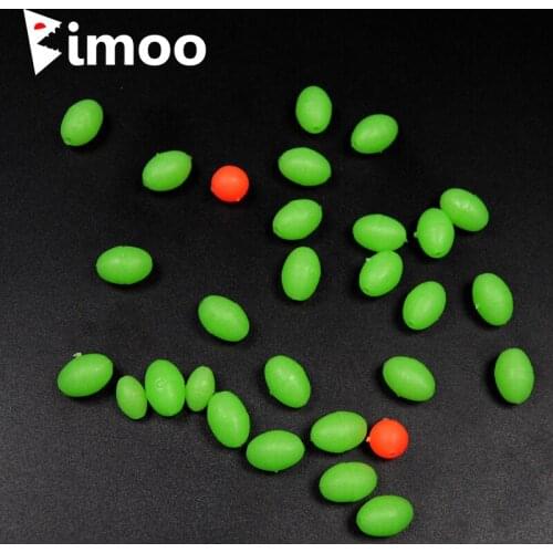 Bimoo 100PCS Soft Luminous Fishing Beads Lumo Glow Beans Sabiki Snapper Rig