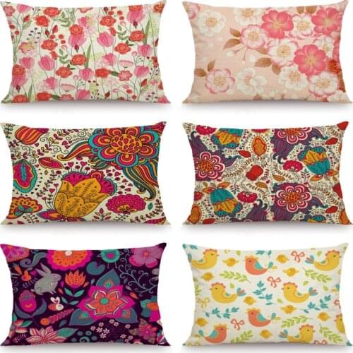 XUNYU 30X50cm/40x60cm Cushion Cover Cartoon Flower Pillow Case Kids Room Decorative Throw Pillow Cover for Sofa Bedroom JX004