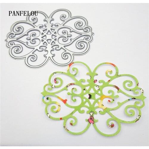 PANFELOU Flowers badge Scrapbooking DIY Halloween Embossing mould card paper die stencils punch Metal cuts dies cutting
