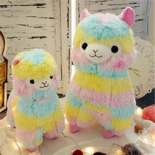 Fancytrader One Piece Anime Colorful Sheep Plush Toy Big Soft Stuffed Rainbow Sheep Doll 50cm 20inch