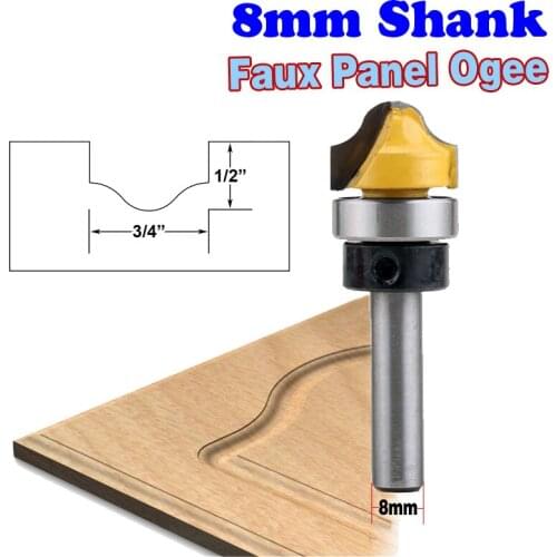 1pc 8mm Shank Faux Panel Ogee Router Bit - C3 Carbide Tipped-k Woodworking cutter Tenon Cutter for Woodworking Tools