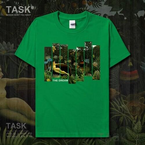 World famous painting series t-shirt Rousseau New Art Painting The Dream Short sleeve clothes cotton summer Retro Streetwear new