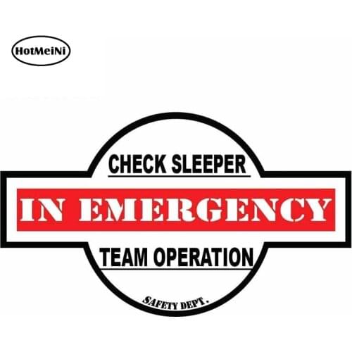 HotMeiNi 13cm x 7.7cm For Safety In Emergency Check Motorcycle Car Stickers Vinyl Material Decal Car Accessories Decoration