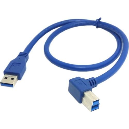 USB 3.0 A male to USB 3.0 B male cable USB 3.0 B male printer cable 90 degree right angle 60cm 100cm