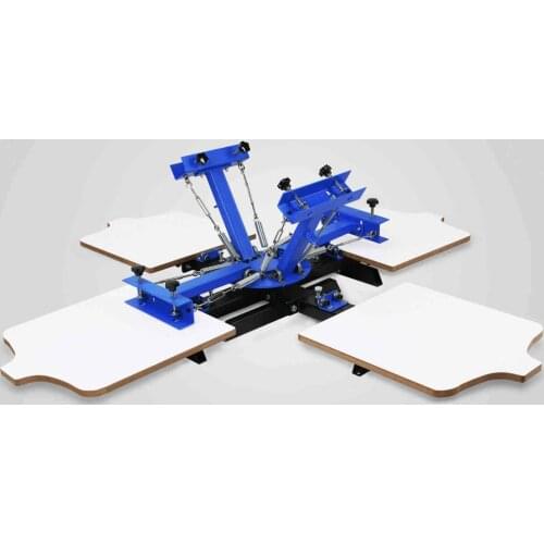 1 Set Of 4 Color 4 Station Thermal Transfer Lithography T-shirt Screen Printing Machine Screen Printing Machine