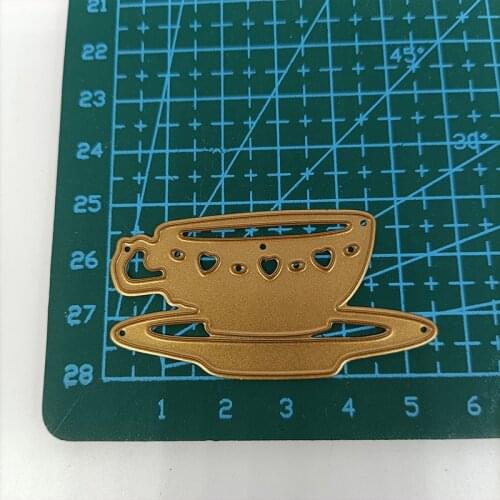 Metal Cutting Dies Tea Cup Heart Shape Pattern DIY Stencils Scrapbooking Photo Album Embossing Paper Card Decor New 2021 Punch