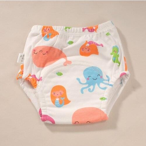 Cartoon Baby Cotton Nappies Reusable Training Panties for Kids Washable Diaper
