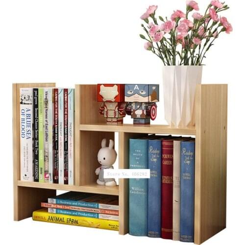 Desktop Bookshelf Simple Desk Combination Bookshelf On Table Modern Student Children Table Desktop Bookcase Storage Shelf Rack