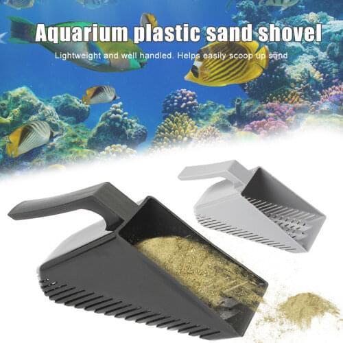 NEW Plastic Sand Paletta Aquarium Fish Tank Raschietto Pulitore Della Ghiaia Pan Grit Shovel