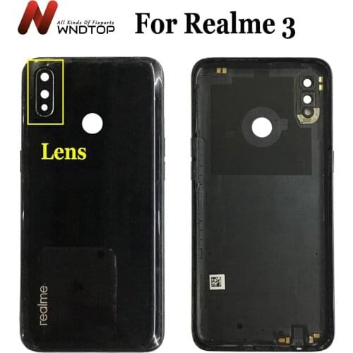 Original Glass For Oppo Realme 3 Back Housing Back Cover With Camera LenS Battery Case For Realme 3 Battery Cover Replacement