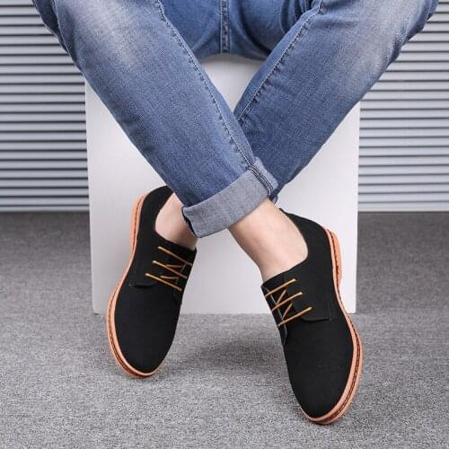 2019 autumn Mens Casual Shoes Matte Leather Non-slip Wear-resistant Shoes Suede Comfortable Soft Large Size Mens Shoes C1-34
